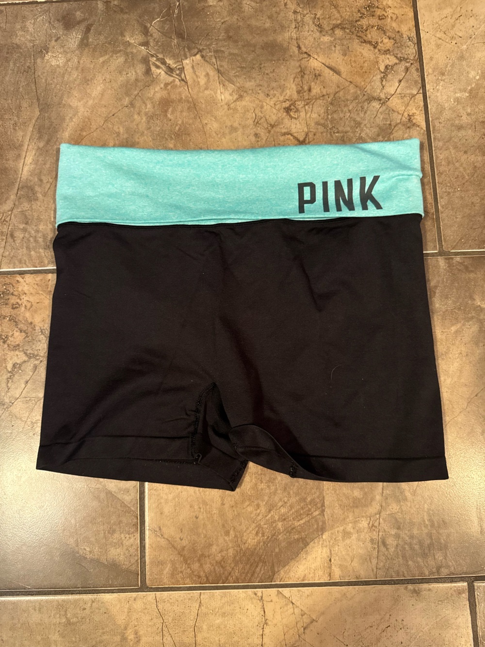 Victoria’s Secret PINK Black Shorts with Teal Waistband